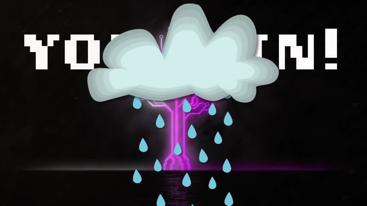 클라우드의 애니메이션과 연결 네트워크를 통해 텍스트를 이길 수 있습니다.