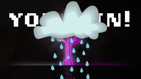 animación de la nube y usted gana texto sobre la red de conexiones.