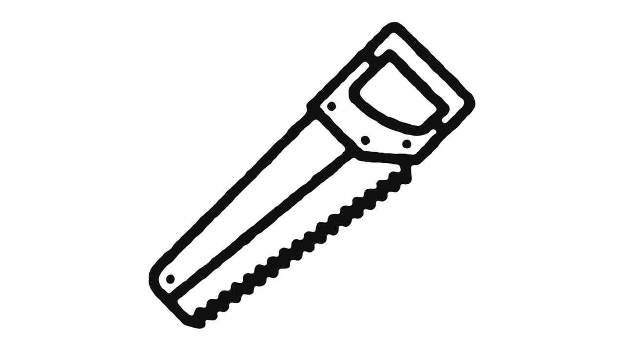 imágenes de animación del icono de la sierra de mano y canal alfa