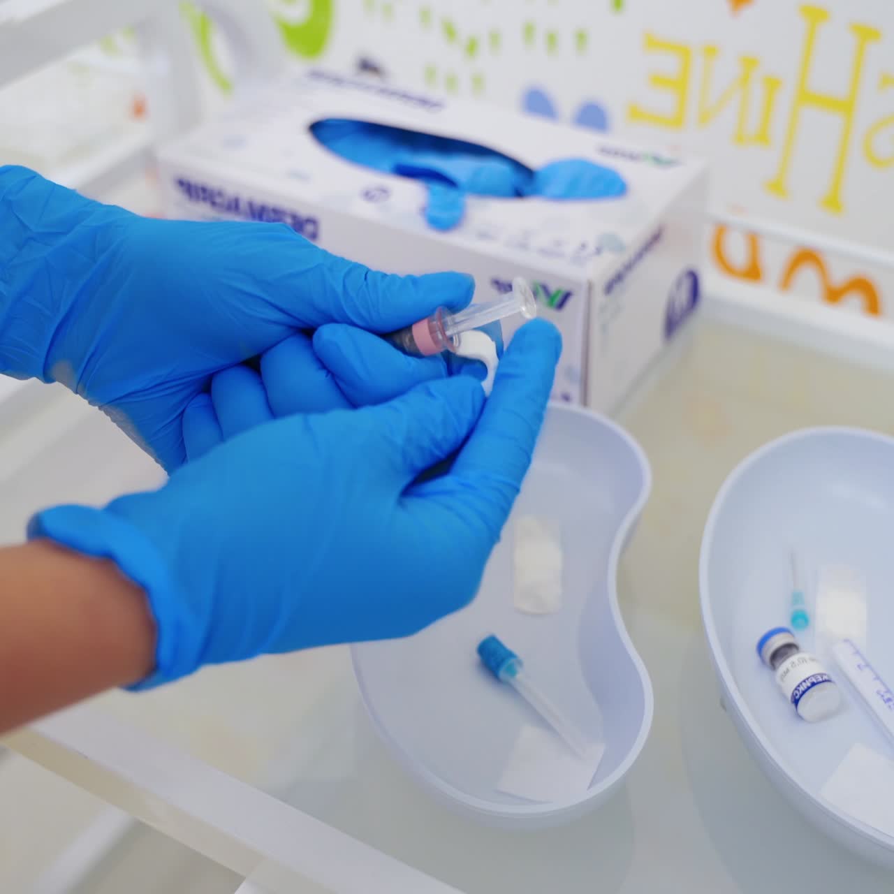 Nurse preparing for injection