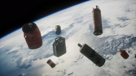 contaminación de la atmósfera del planeta tierra y el espacio