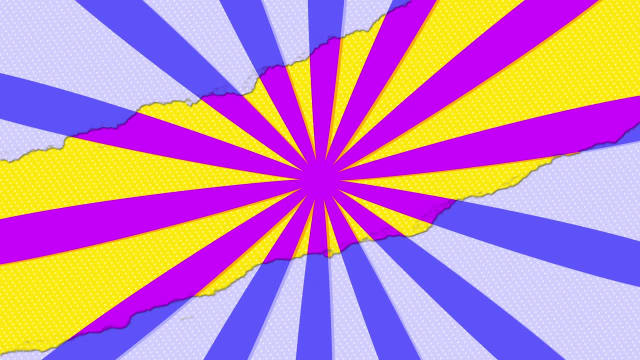 Dynamisk Pop Art solstrålebakgrunn med revet papireffekt