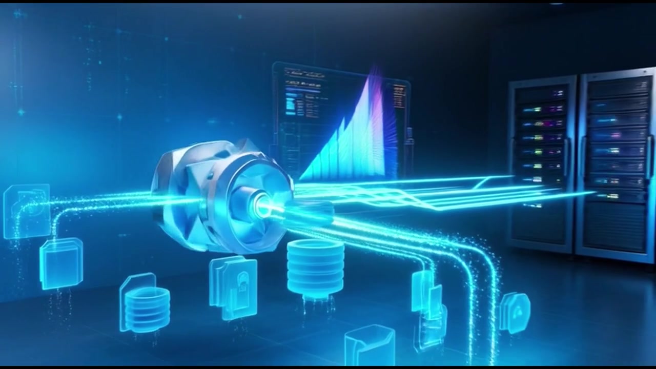 Digital Data Flow and Network Connectivity in a Server Room