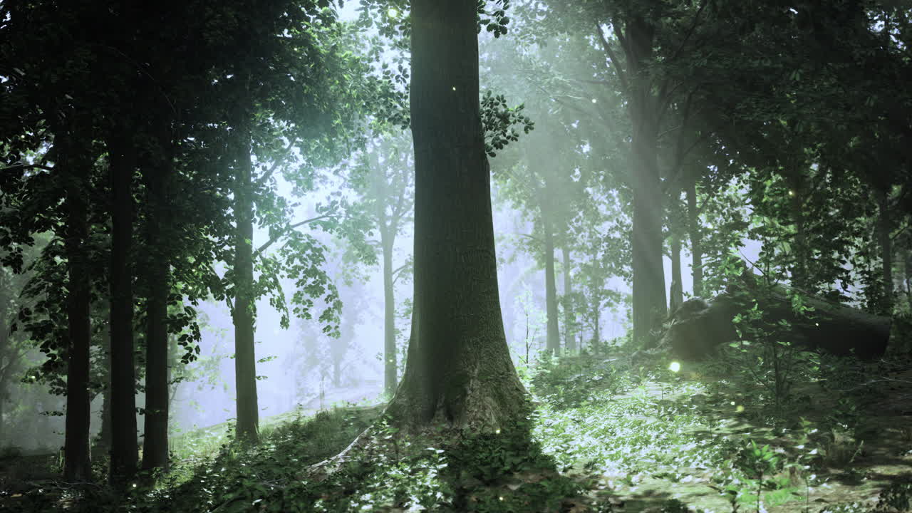 la luz del sol filtrándose a través de los árboles en un entorno forestal sereno durante el día