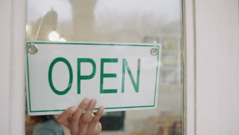 open sign on shop door