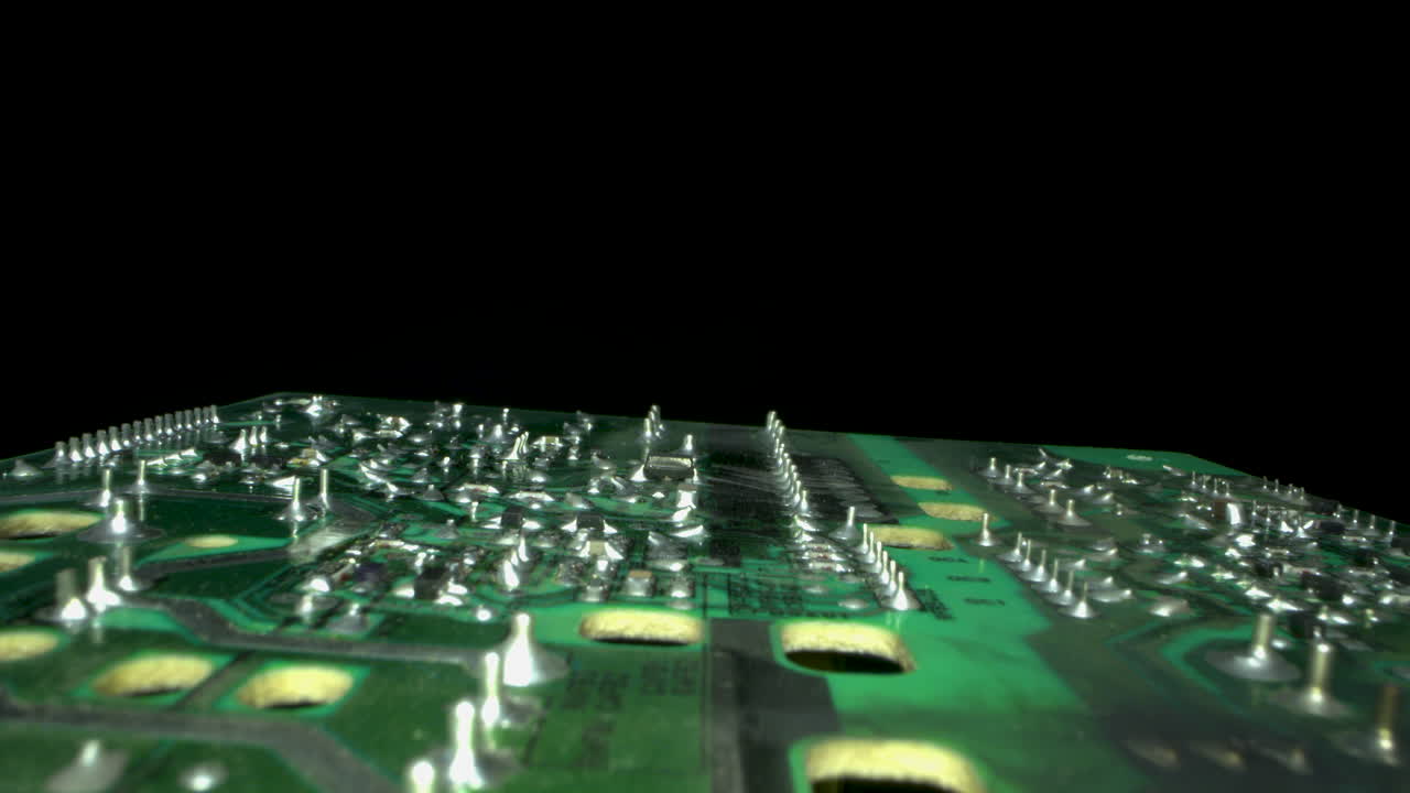 전자 회로 기판 위에 매크로 슬라이드 샷