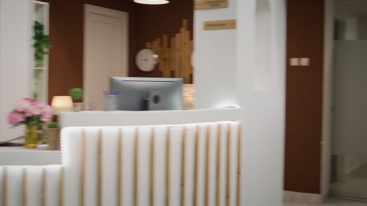 Empty classy modern hotel lobby