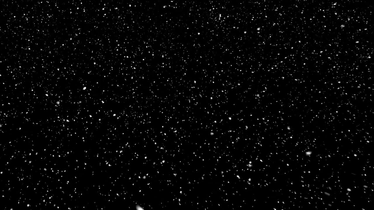 Animation of snow falling on black background