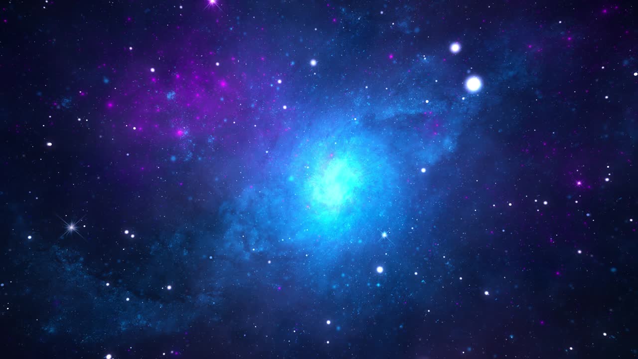 volando dentro de una tormenta épica de nubes galácticas y nebulosas de relámpagos en un bucle sin fisuras.