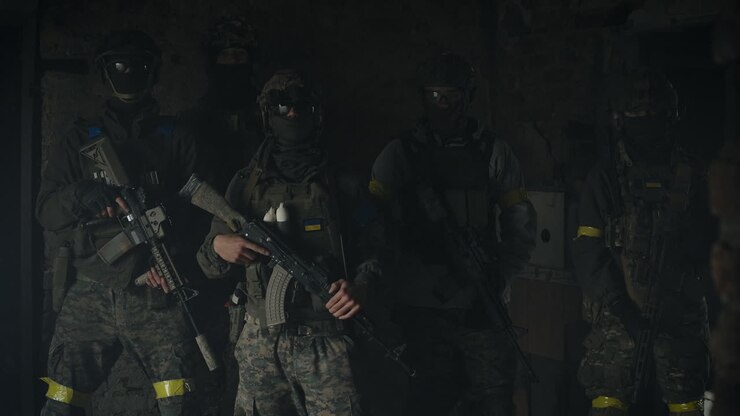Ukrainian Soldiers in Combat Gear