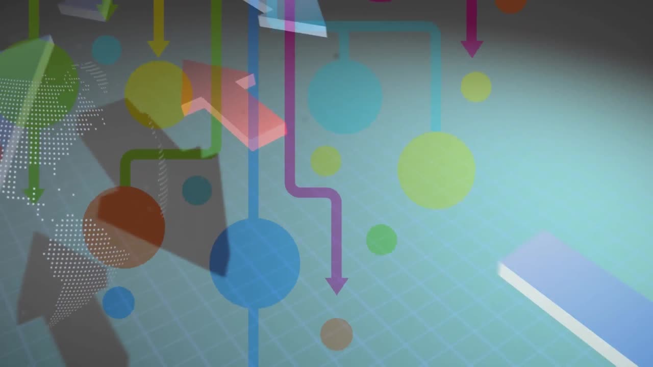 animación de flechas y gráfico sobre el mapa del mundo