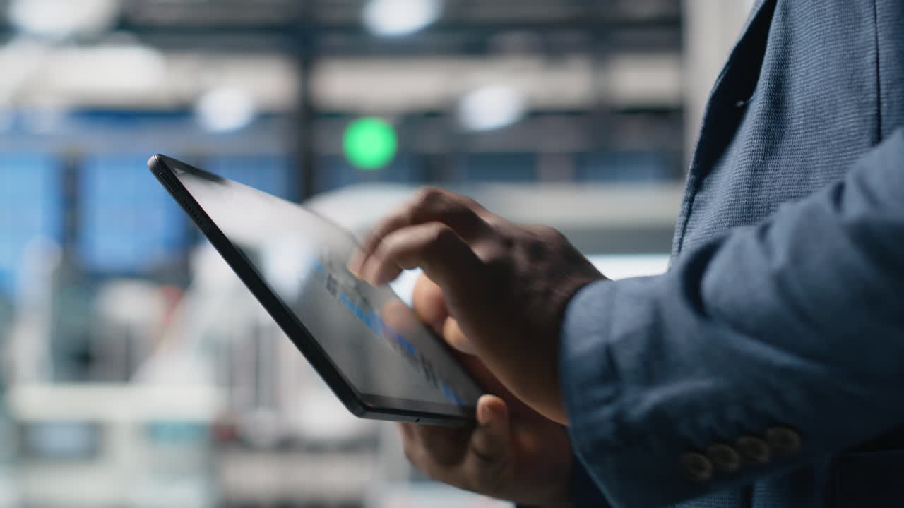Man using a tablet for business
