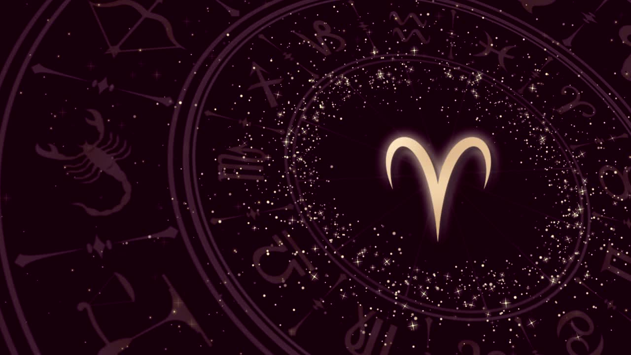 signo del zodiaco aries y rueda del horóscopo