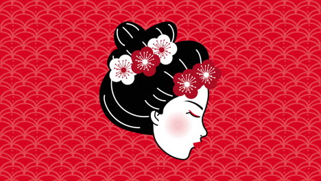 geisha profile illustration