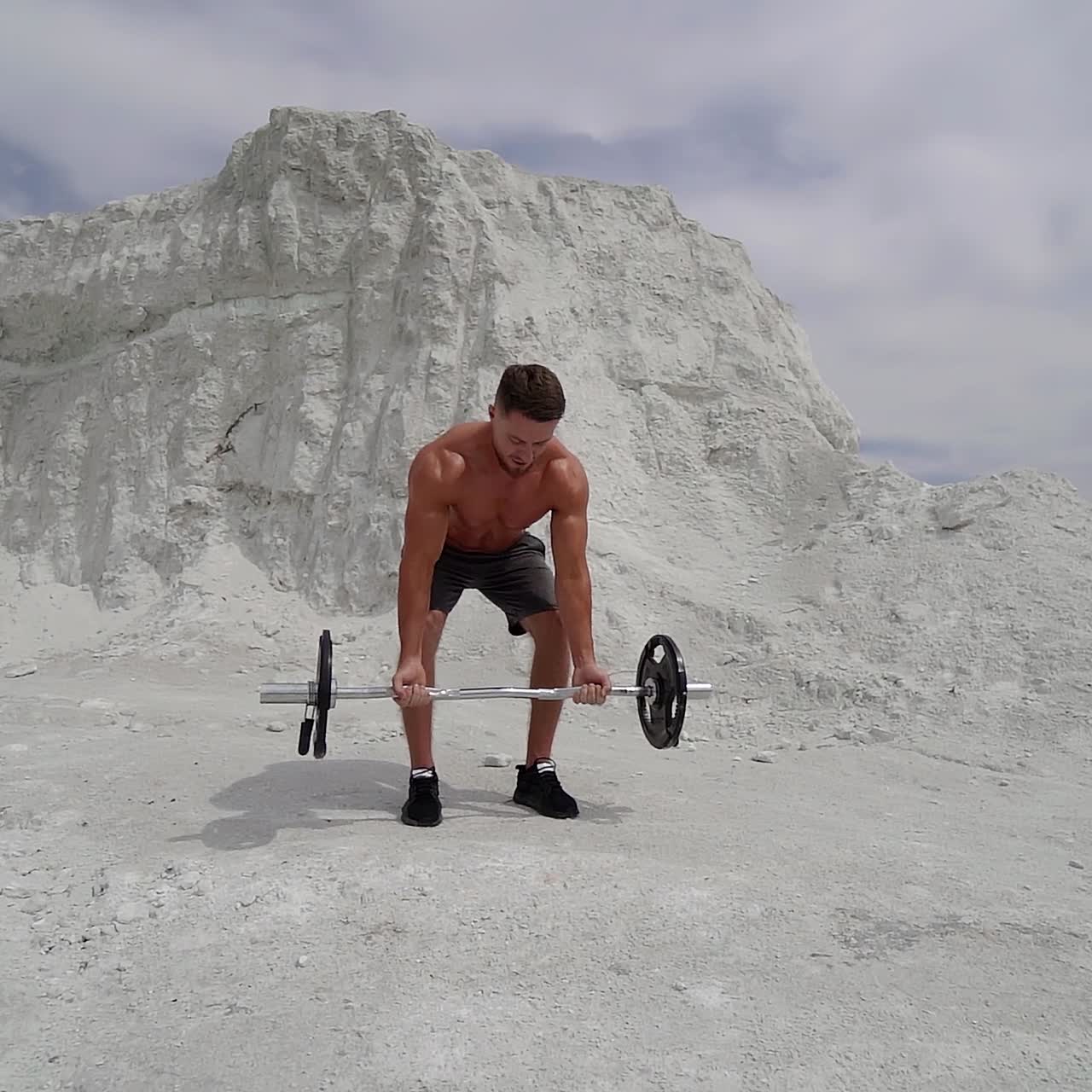 Shirtless sexy strong bodybuilder