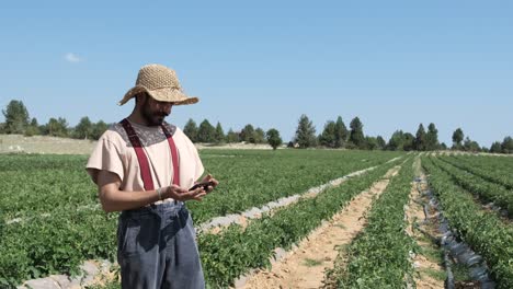 farmer take selfie in agriculture