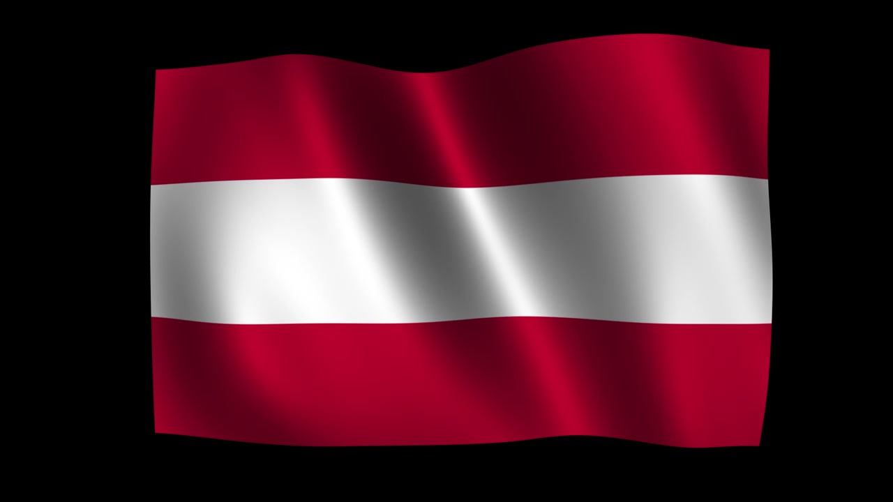 Bandiera dell'Austria che sventola fluidamente.