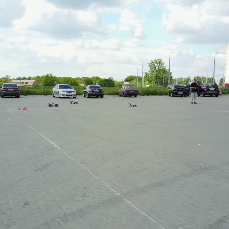rc car racing event in parking lot