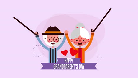 happy grandparents day card with couple lovers