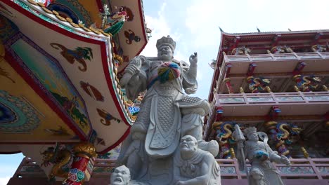 Chinese-Ancient-Holy-God-Statue,-Close-Up