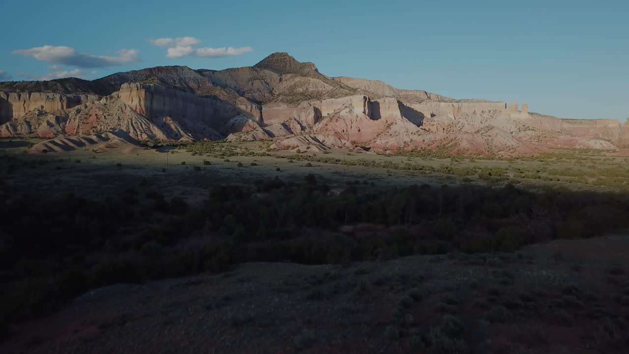 Abiquiu, Ghost Ranch, New Mexico, Piedra Lumbre, Mountain, Blue Sky, Aerial