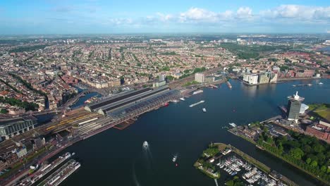 vista aérea de la ciudad sobre ámsterdam