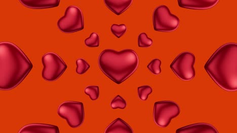 patrón de corazones rojos