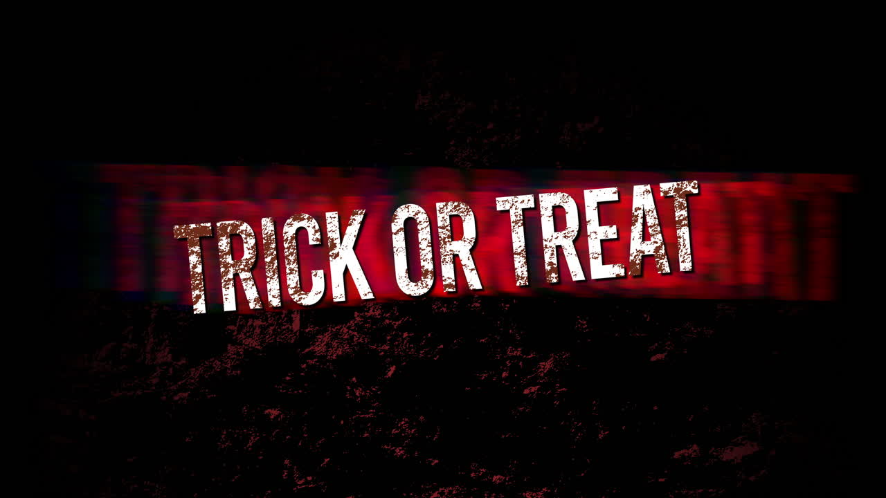 Trick Or Treat with red blood on dark space