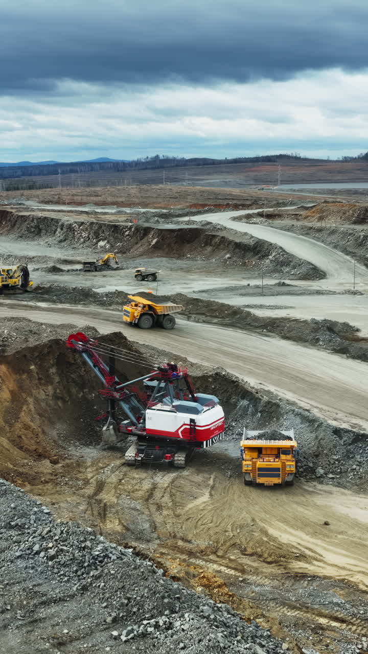 Heavy Machinery at an Open-Pit Mining Operation