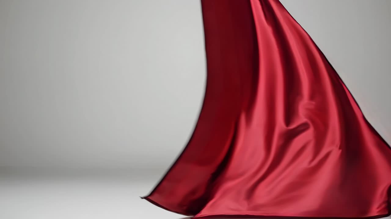 빨간색 사틴 직물 드레이프