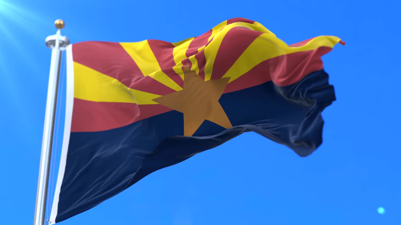 Bandiera dello stato dell'Arizona, regione degli Stati Uniti - in loop