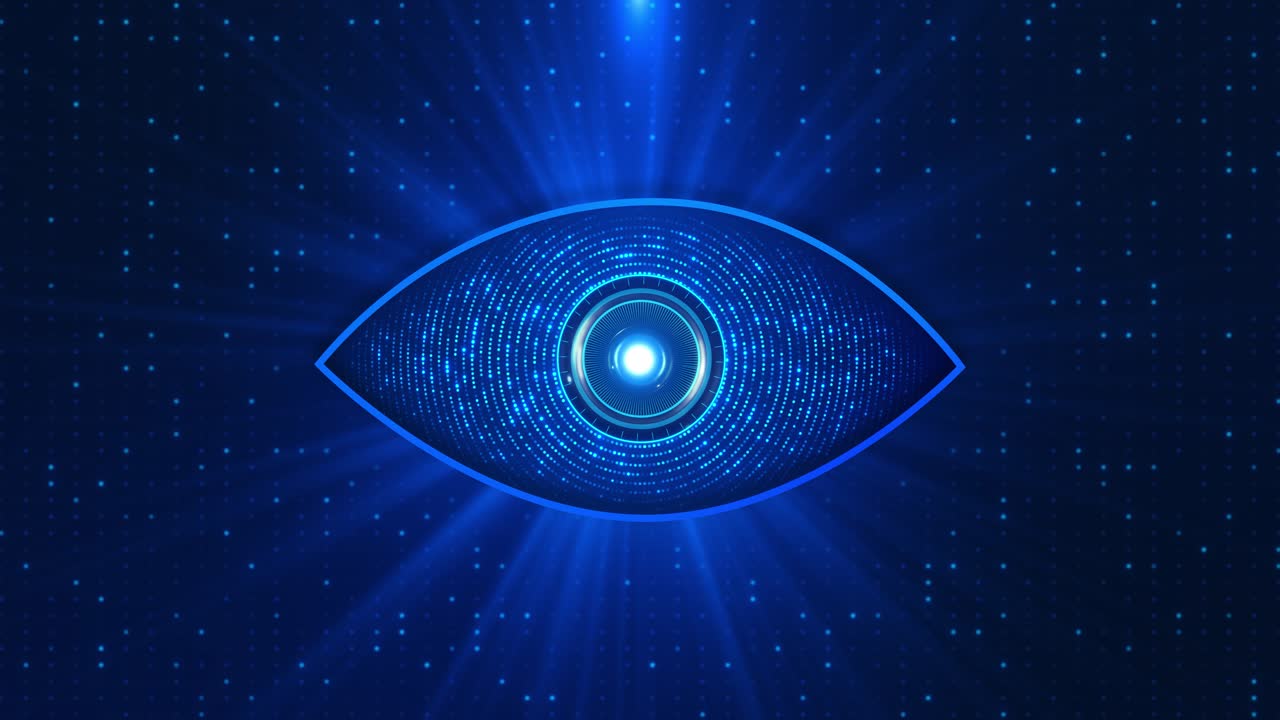 Tech eye cyberspace future digital technology hologram concept future technology biometric screening