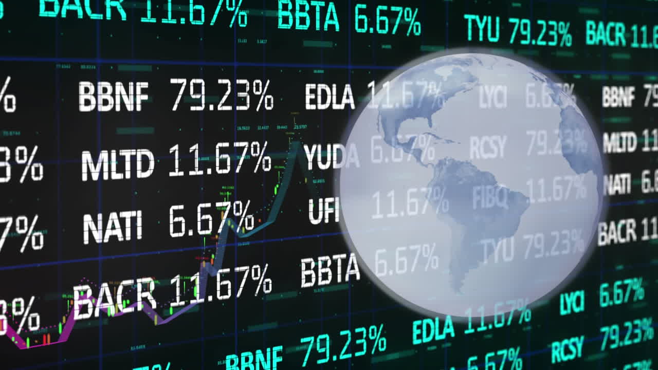 Globe spinning over Financial data processing