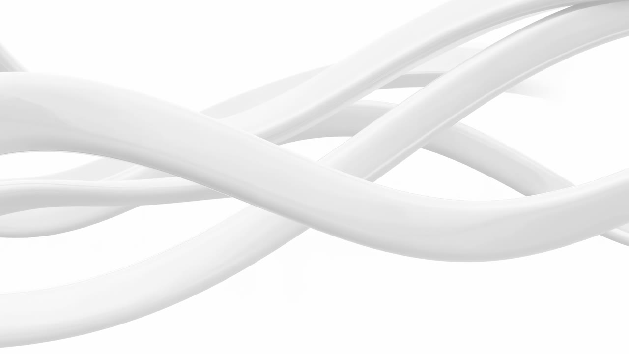 Smooth White Abstract Waves Intertwining on a Clean Background