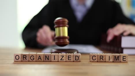 organized crime concept with judge and gavel