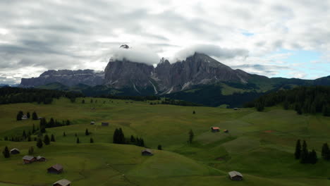 alpine plateau, alpe di siusi sunrise, dolomites italy