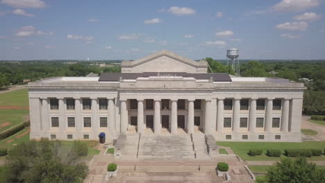 aerial drone shot of white house