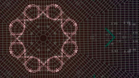 un circuito futurista de placa electrónica que forma un patrón interesante sobre un fondo rojo tenue.