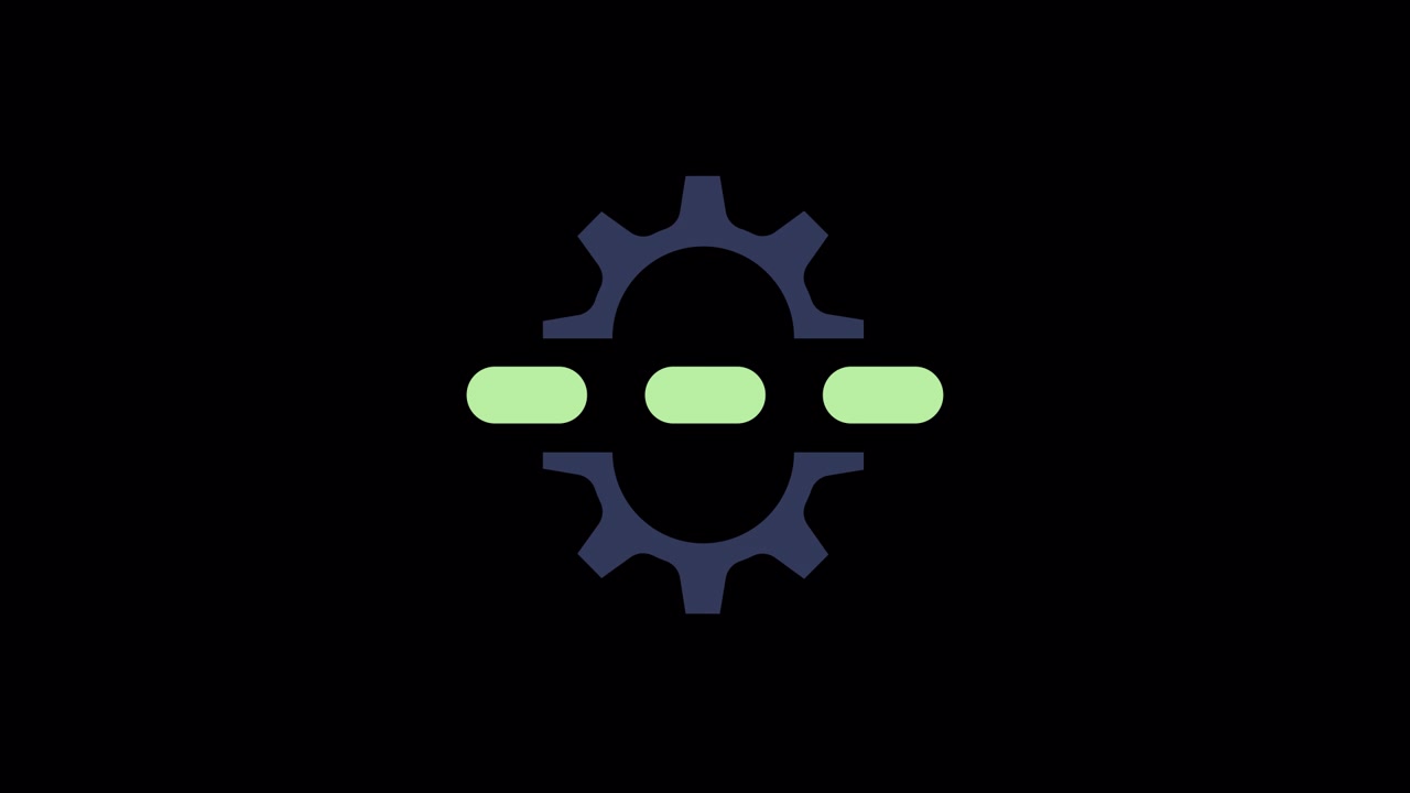 Animated Gear Icon with Moving Progress Bar