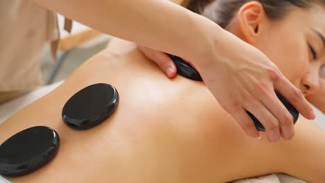 hot stone massage session