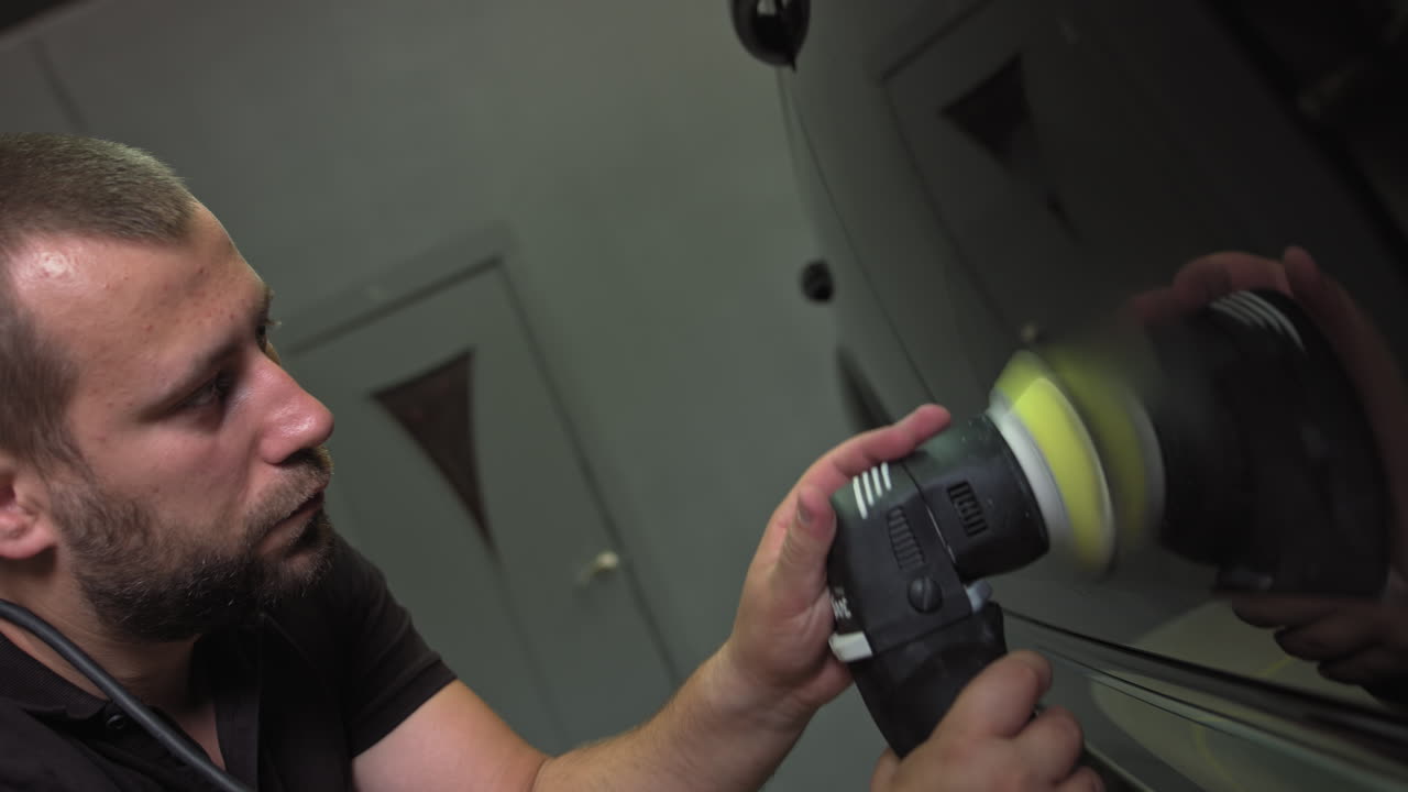 Car Detailing: Polishing a Black Car