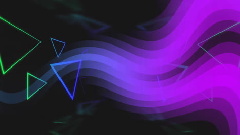 animation of neon shapes and lines on black background