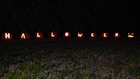 halloween pumpkins spelling out halloween