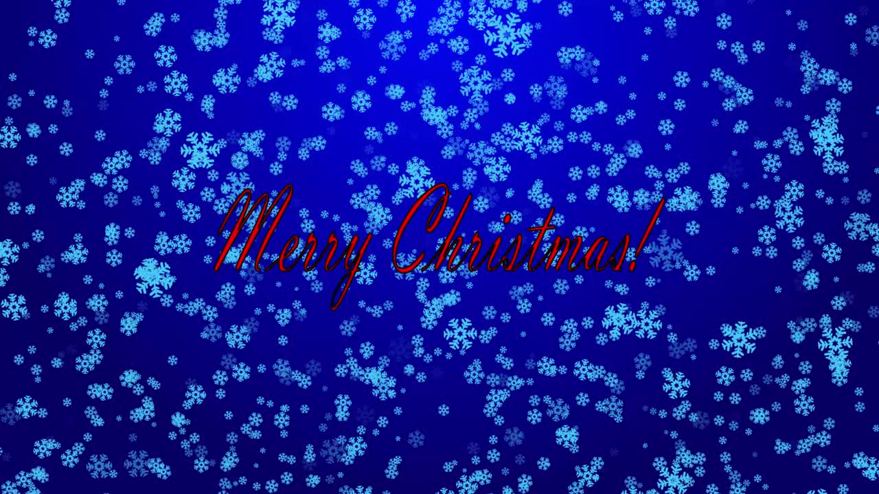 그것에 메리 크리스마스 단어와 함께 눈이 내리는 배경 비디오