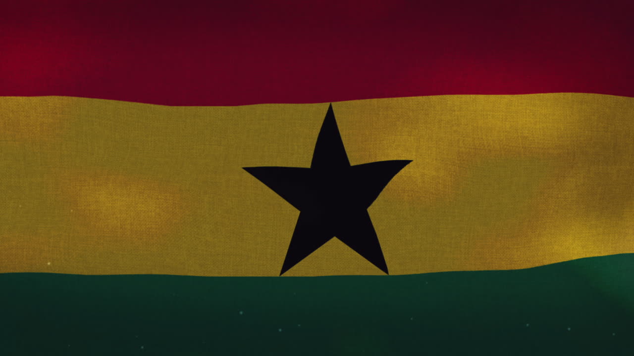 la bandera nacional de ghana ondeando