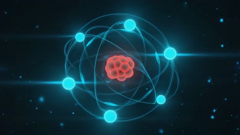 atomic structure with orbiting electrons