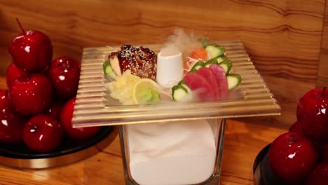 stunning display of exquisite sushi and sashimi