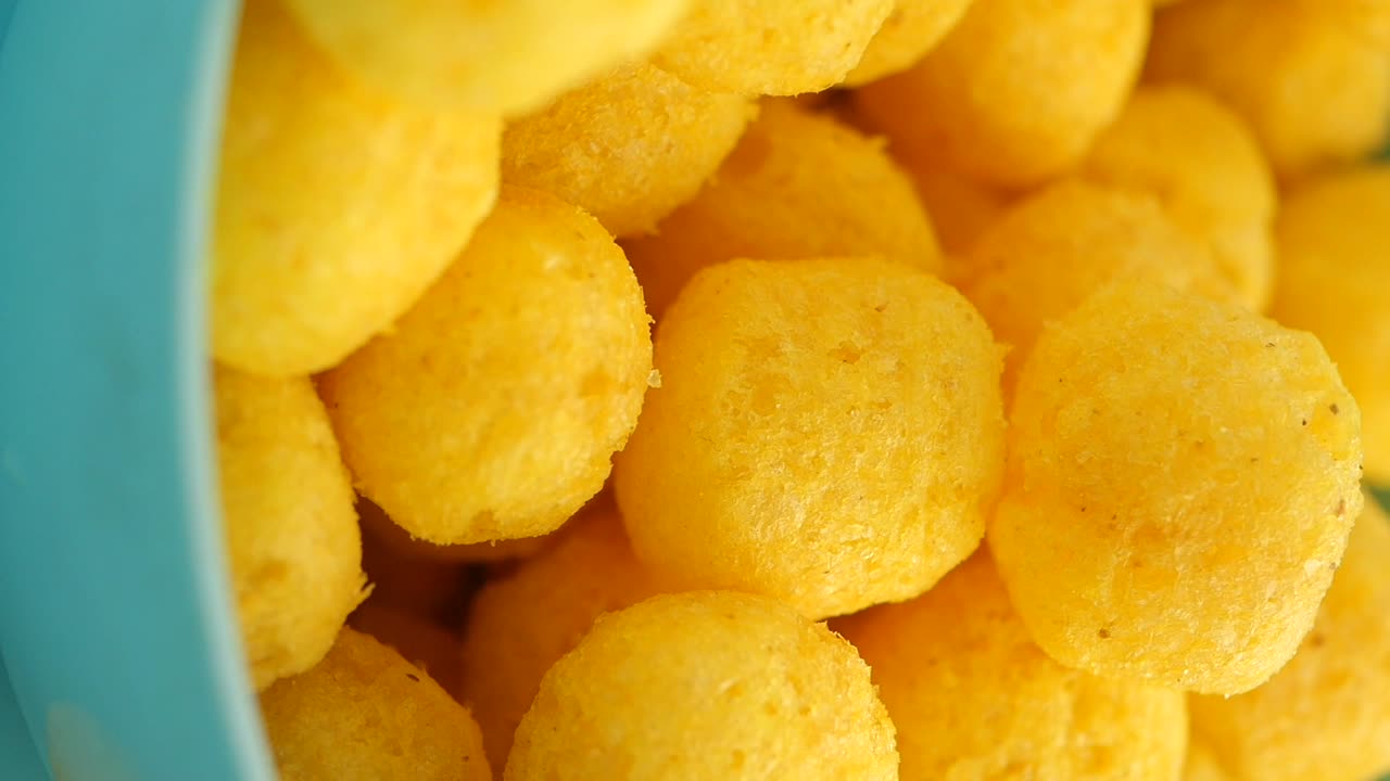 Close-up of Puff Balls Snacks in a Bowl