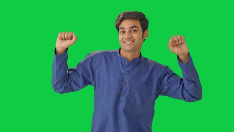 Indian-man-dancing-and-having-fun-Green-screen