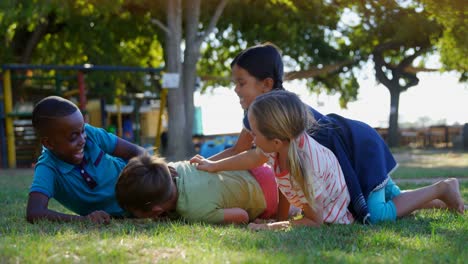 kids having fun in the playground 4k